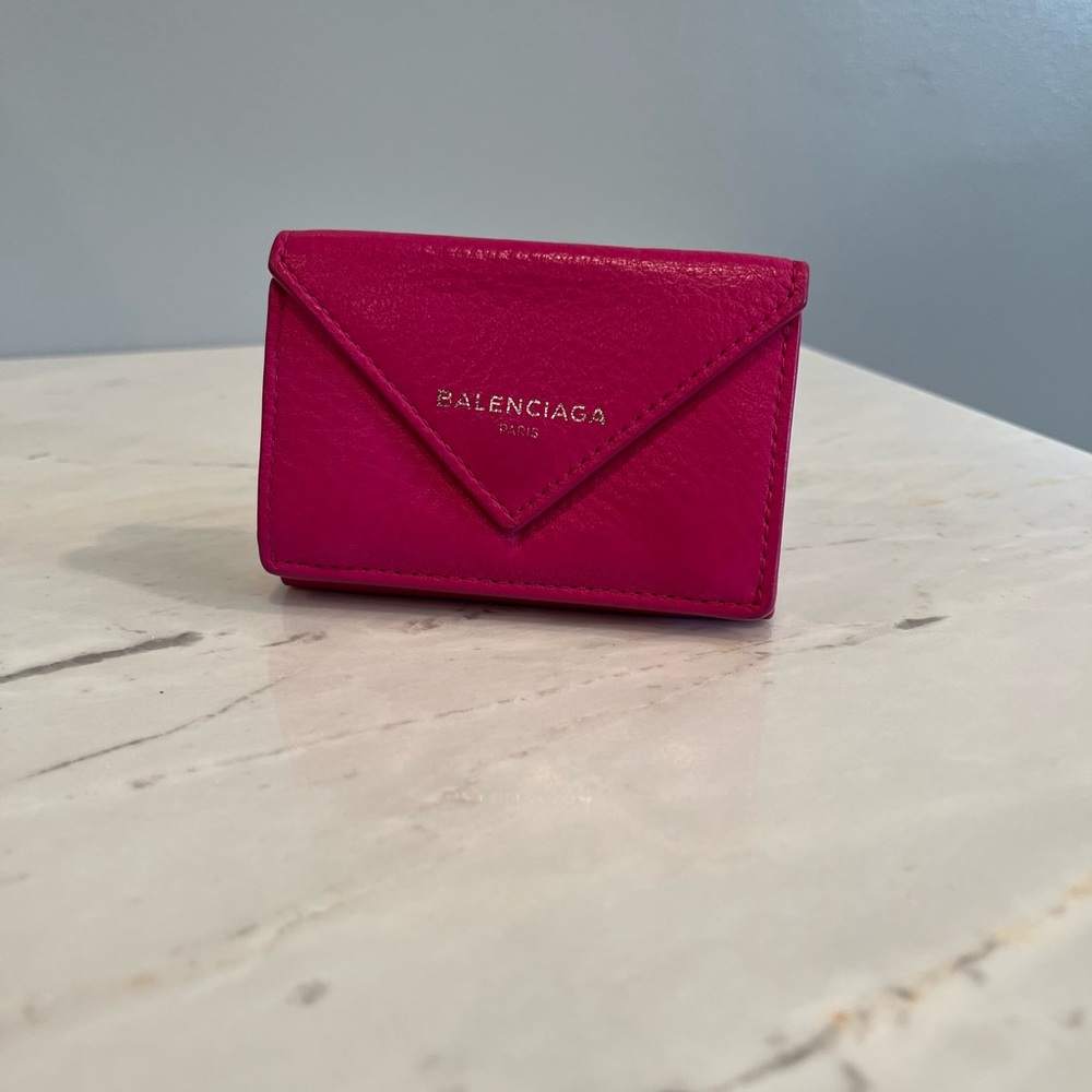 Balenciaga papier mini trifold wallet